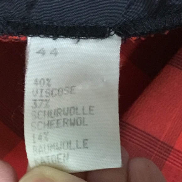 Vintage~90s Red Plaid Blazer Suit Jacket European made Geissler - Picture 9 of 11